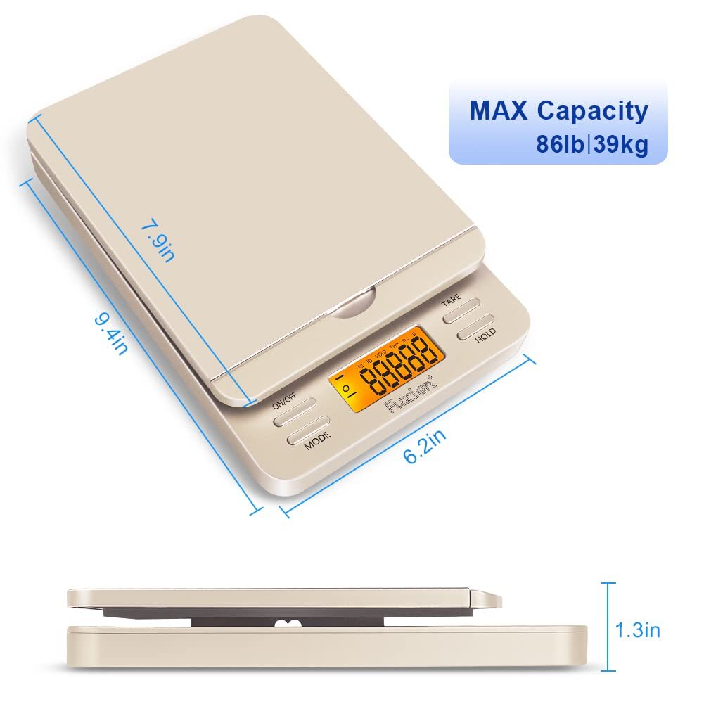 Fuzion Shipping Scale, 86 lb/0.1oz Digital Postal Scale for Packages, Hold an…