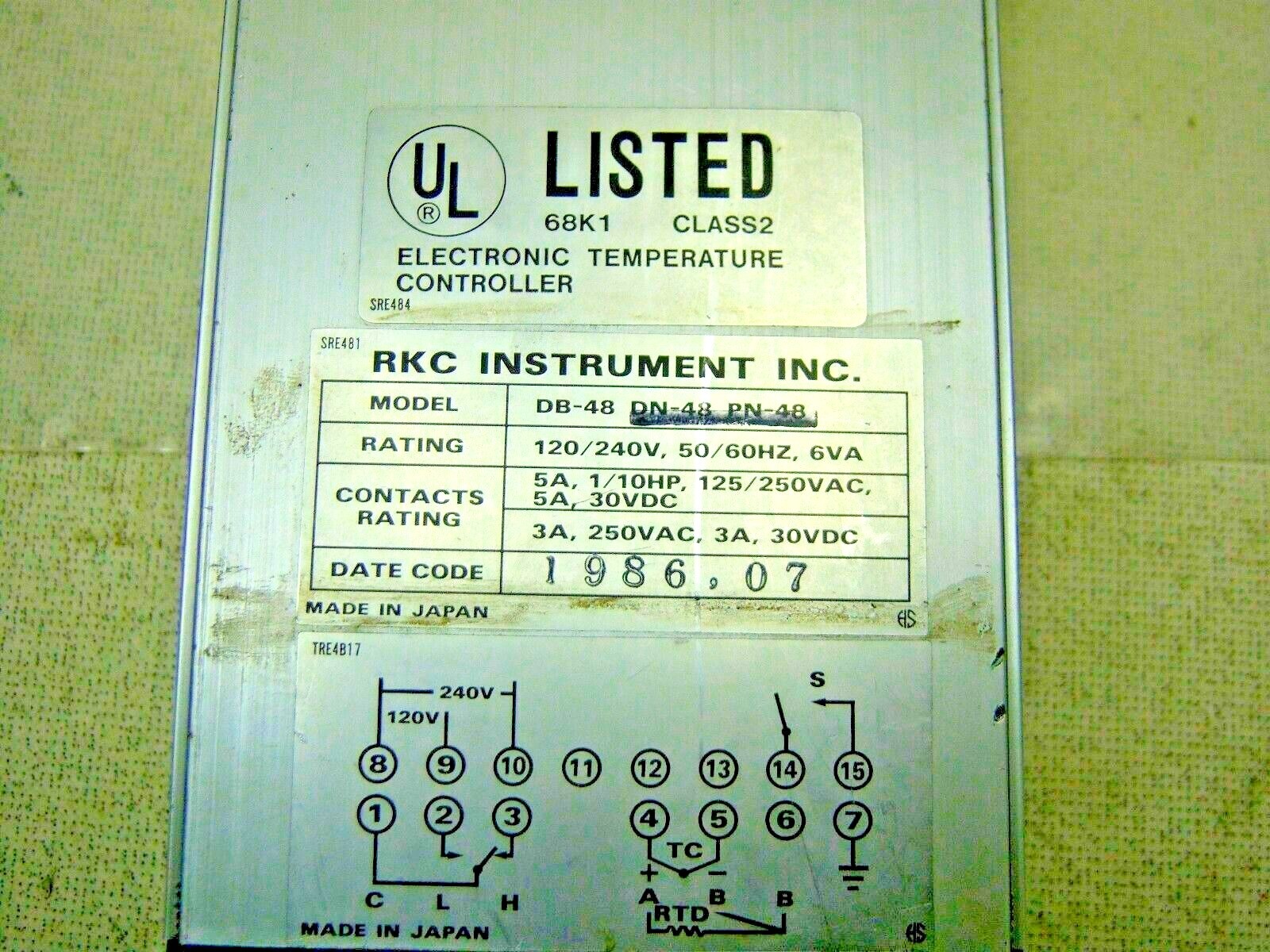 RKC Temperature Controller DB-48 DB-4881C-M