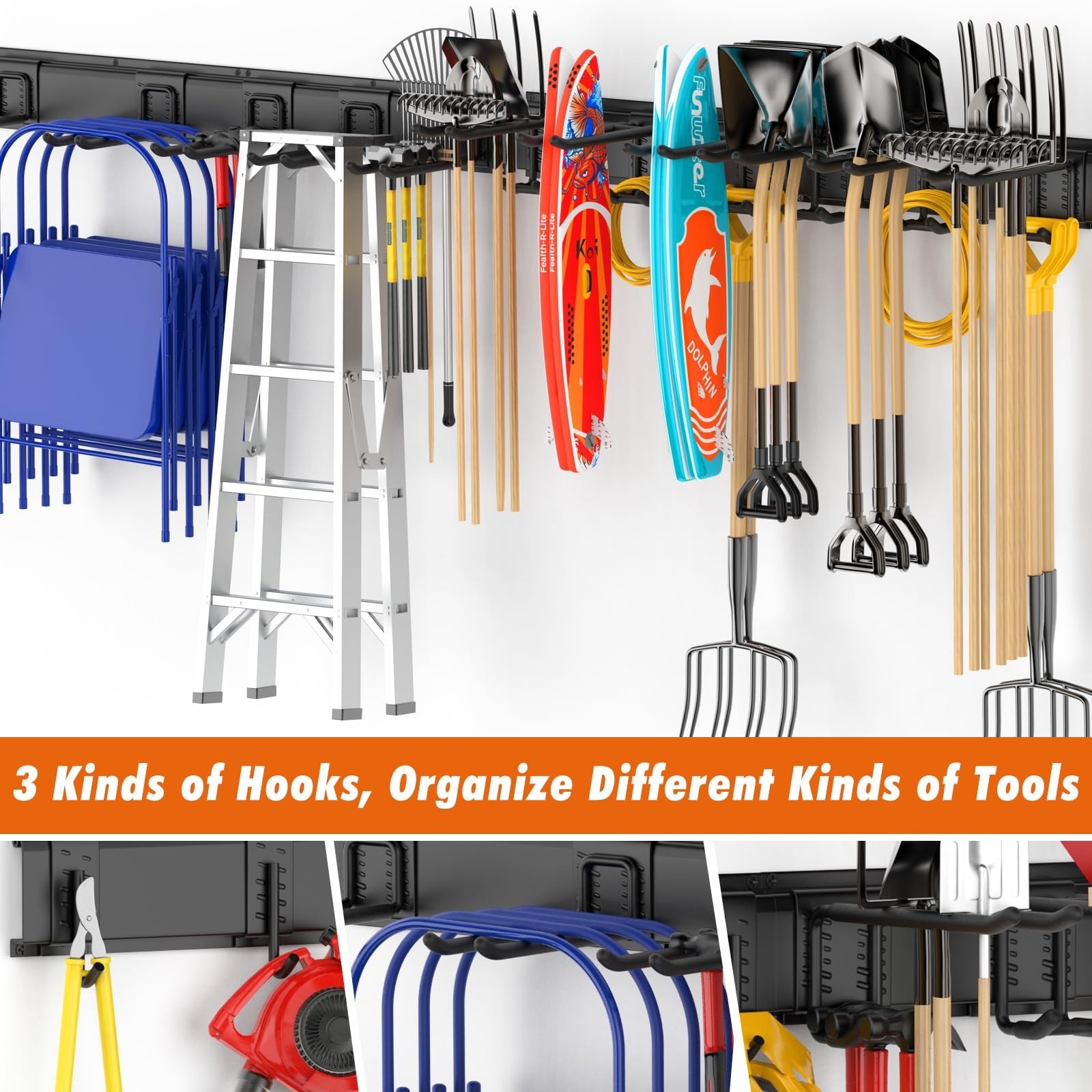 Housolution Heavy Duty Garden Tool Organizer 64 Inch – 18Pack Carries 570 lbs…