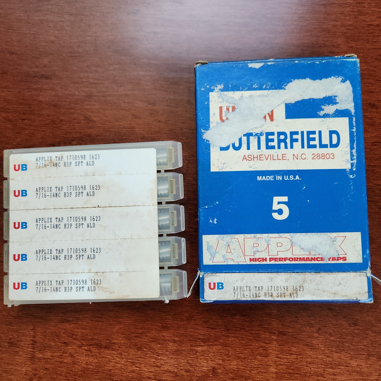 Lot of 5 Union Butterfield Applix 7/16-14 UNC H3P SPT ALD Tap 1710598 1623 USA