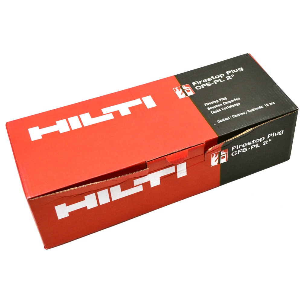 (Box of 10) NEW Hilti CFS-PL 2″ Firestop Plug 2030021 0.27 g/cm3 4.9 g/l Red 1:3
