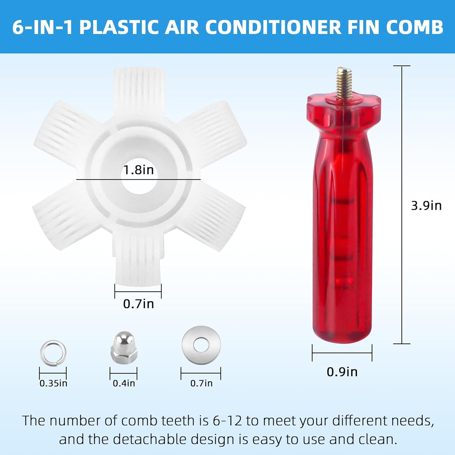 2Pcs Cleaning Tool Air Conditioner Fin Repair Tool Coil Comb A/C Condenser Brush