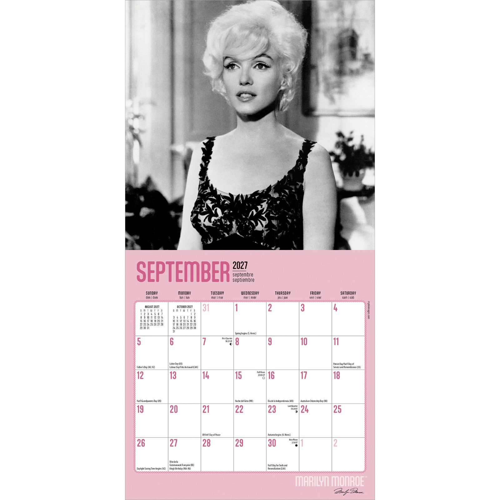 Marilyn Monroe OFFICIAL | 2027 7×14″ (Hanging) Monthly Mini Wall Calendar