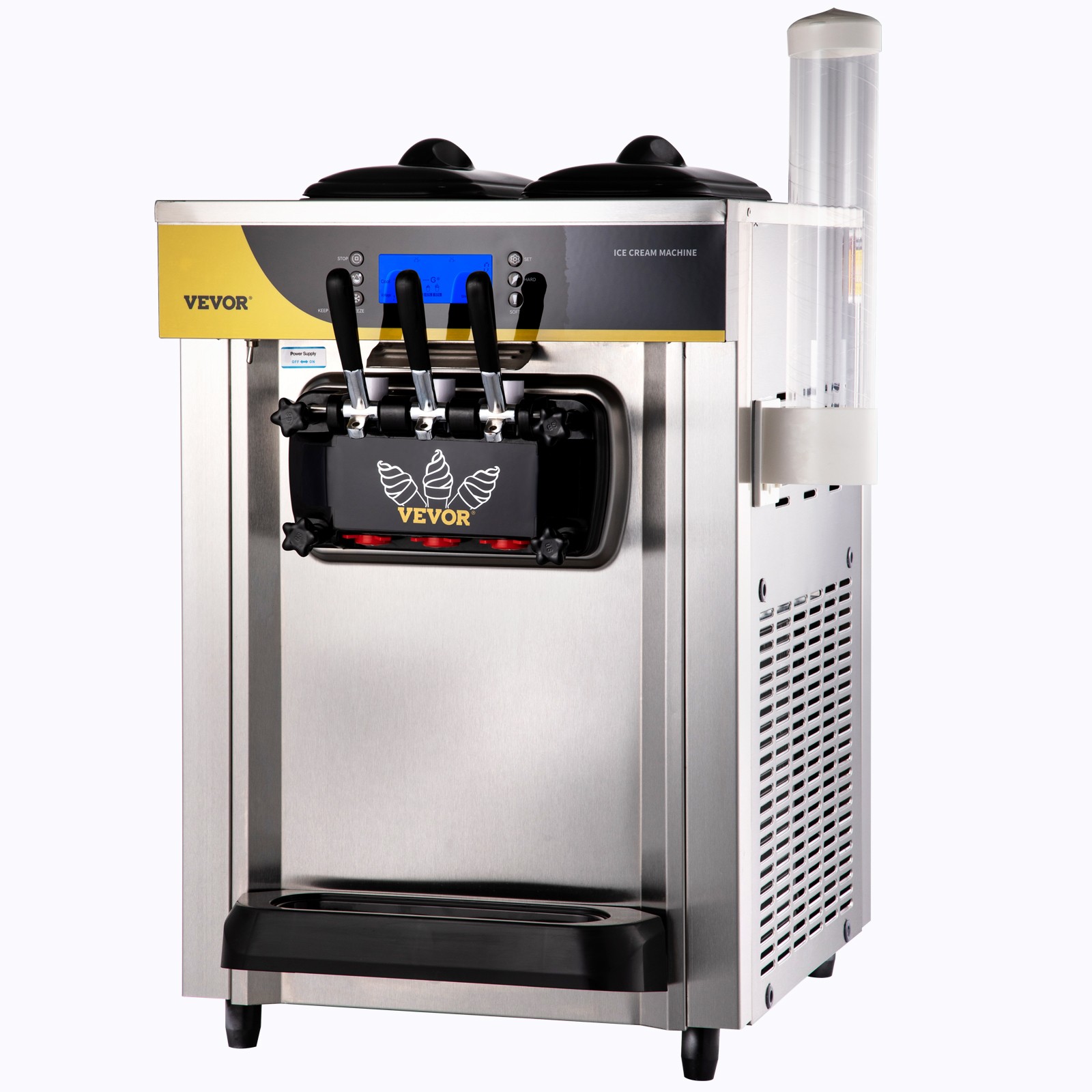 VEVOR Countertop Soft Serve Ice Cream Maker 22-30L/H 2200W Frozen Yogurt Machine