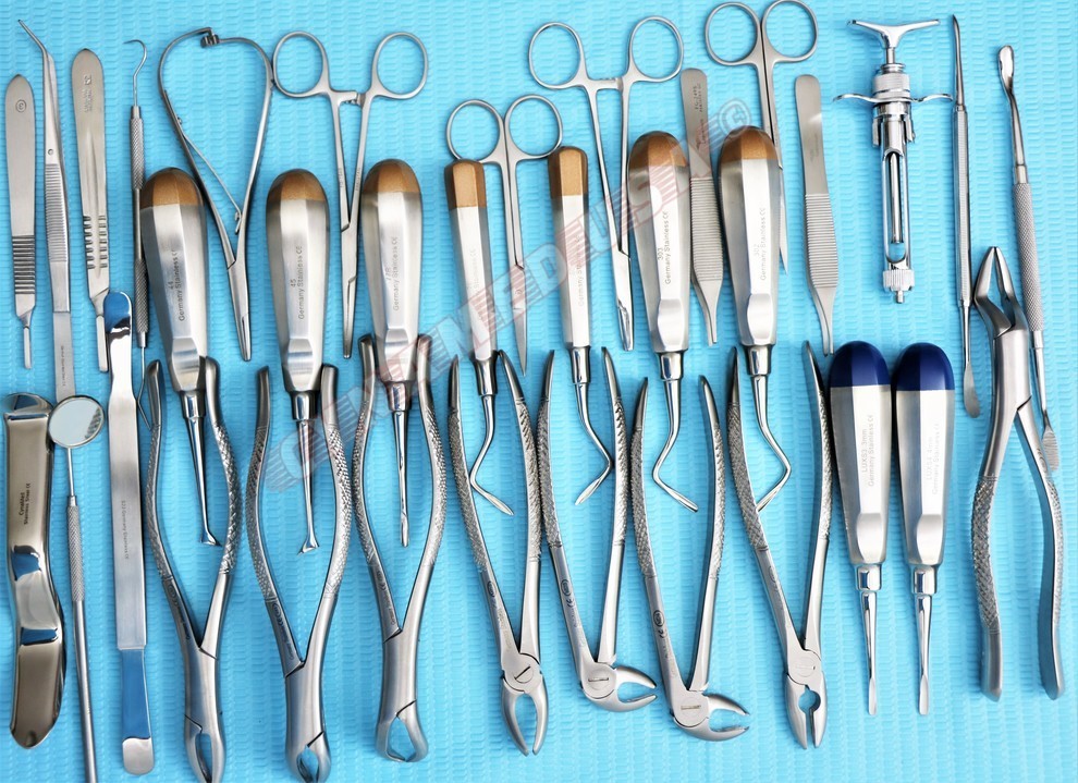 GERMAN 74 PC ORAL DENTAL SURGERY EXTRACTING ELEVATORS FORCEPS INSTRUMENT KIT SET