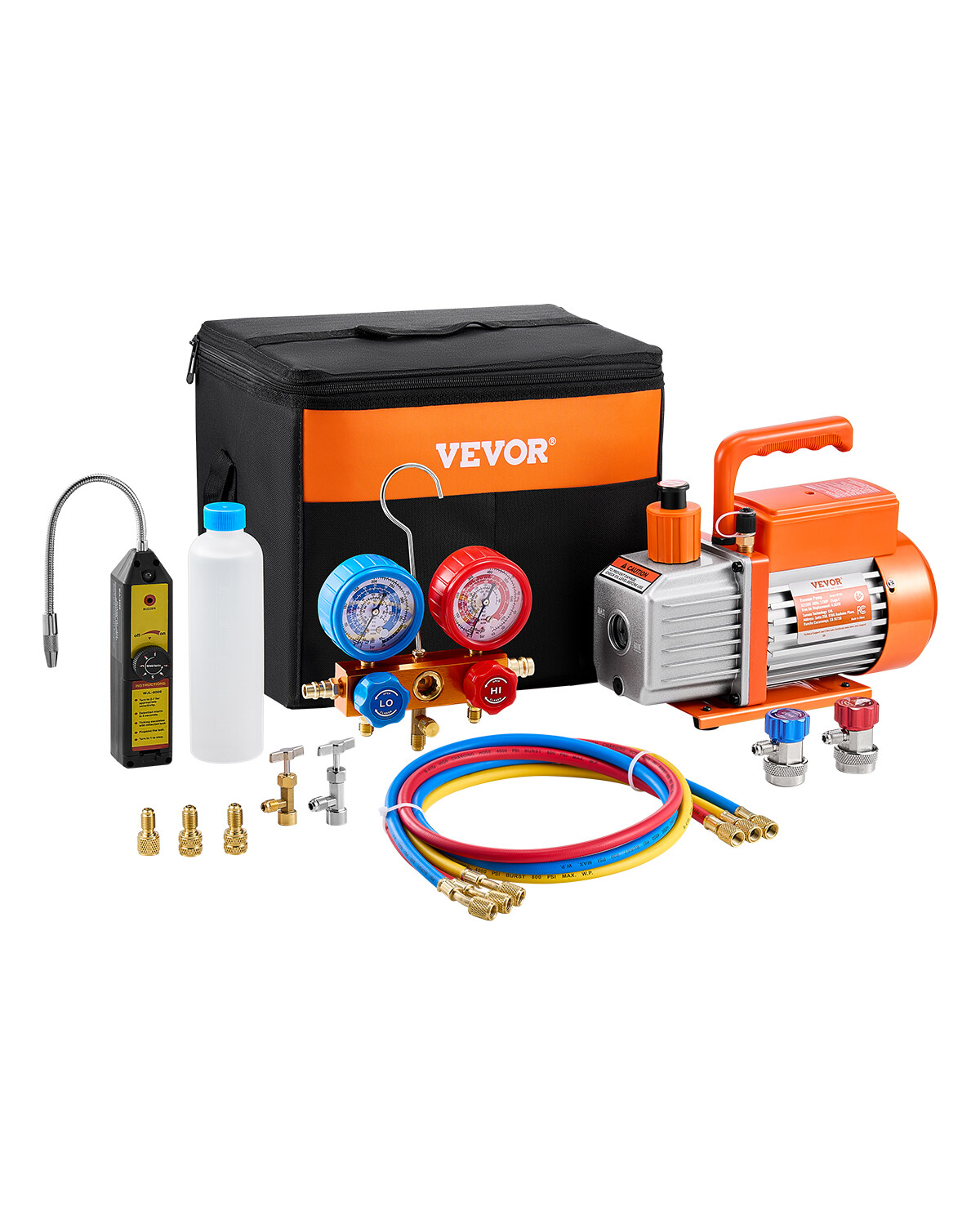 4.5 CFM HVAC Single Stage Rotary Vane Vacuum Pump and Manifold Gauge Kit