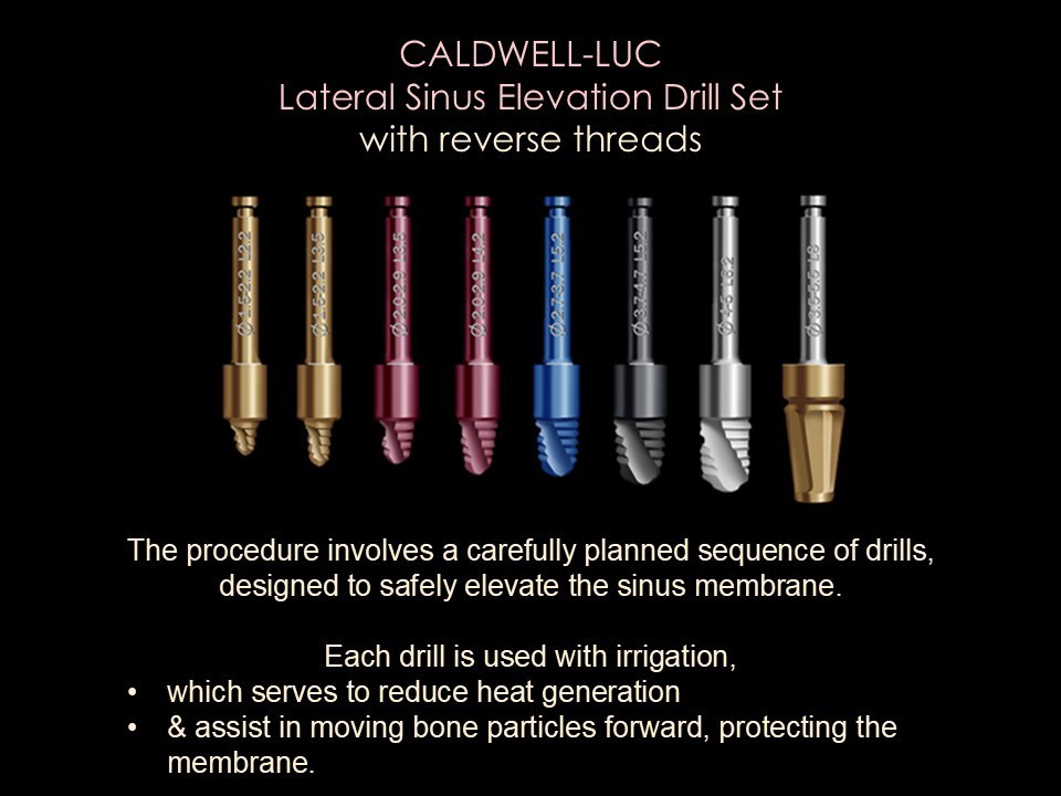 Lateral Window Sinus Elevation Drill Set, with elevator instrument set