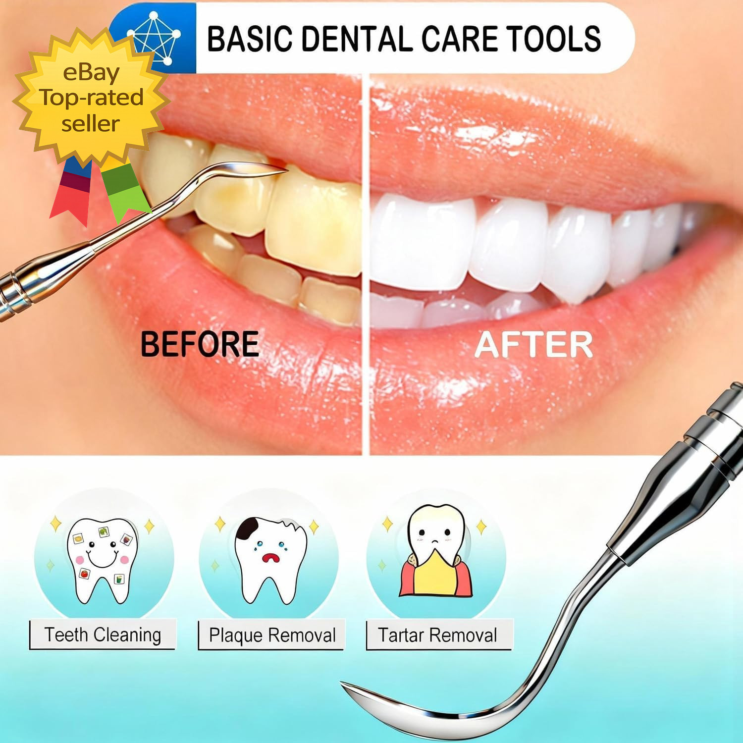 Dental Tools, Dental Pick for Teeth Cleaning, Stainless Steel Hygiene Kit