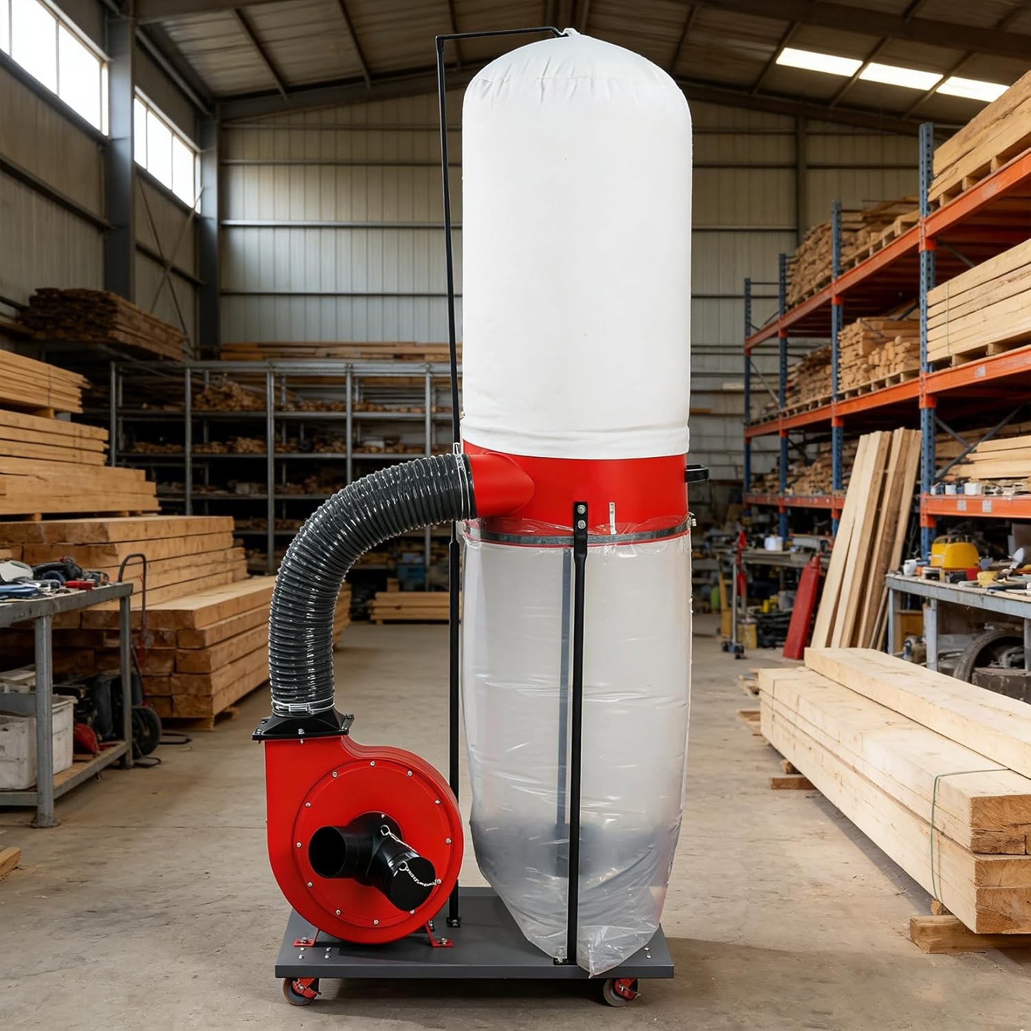 15-Gal Woodworking Dust Collector 1500W (2HP) Workshop Dust Collection System