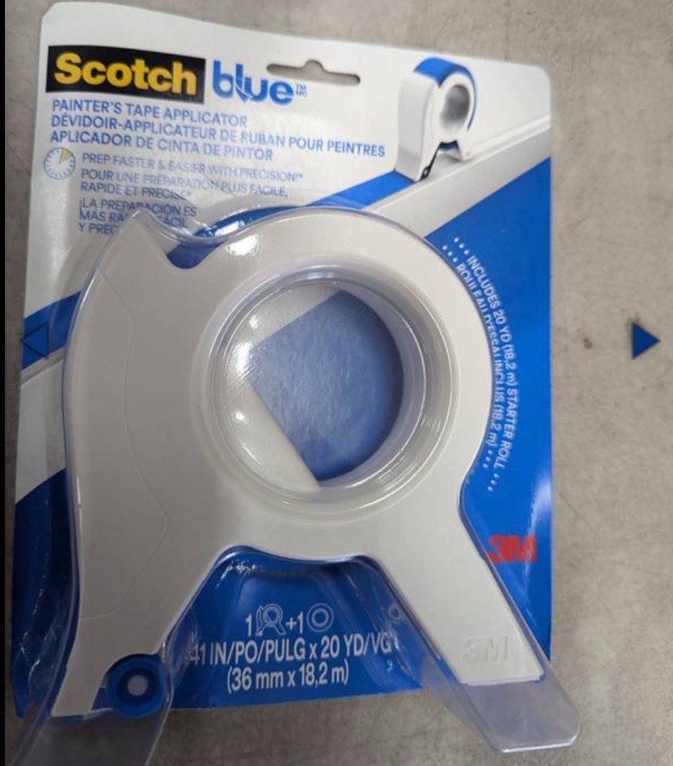 3 Scotch Painter’s Tape Applicator, White, Includes 1.41 in x 20 Yds Blue Roll