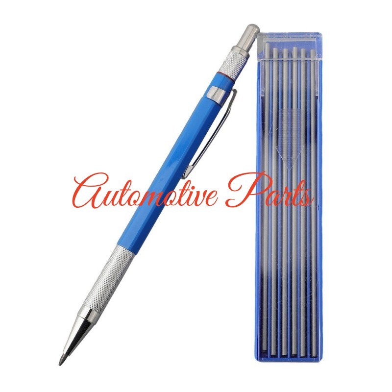 Silver Streak Welders Pencil With 12 Pcs Round Silver Refills, Metal Marker New