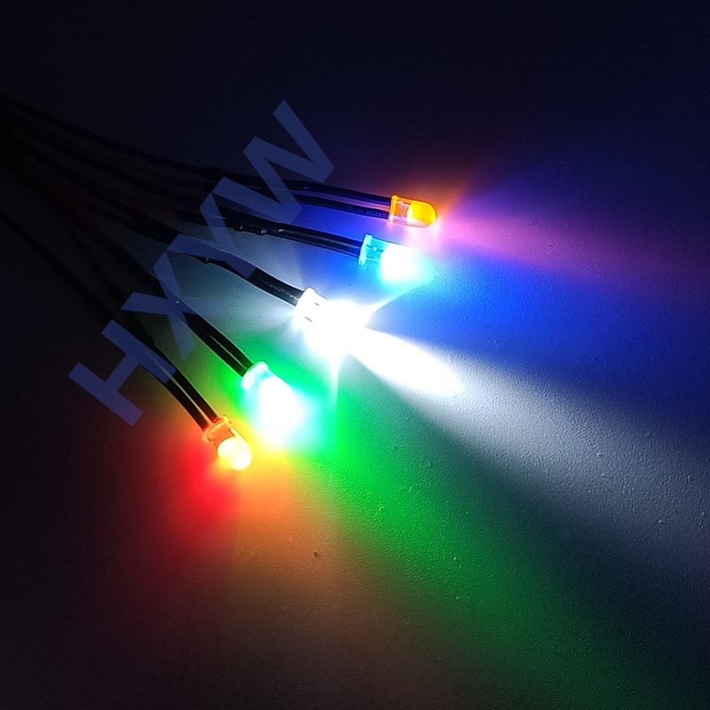 Candle Flicker 3mm 3V 5V 6V 9V 12V 24V 36V 48V Lens Wired LEDS Various Colours