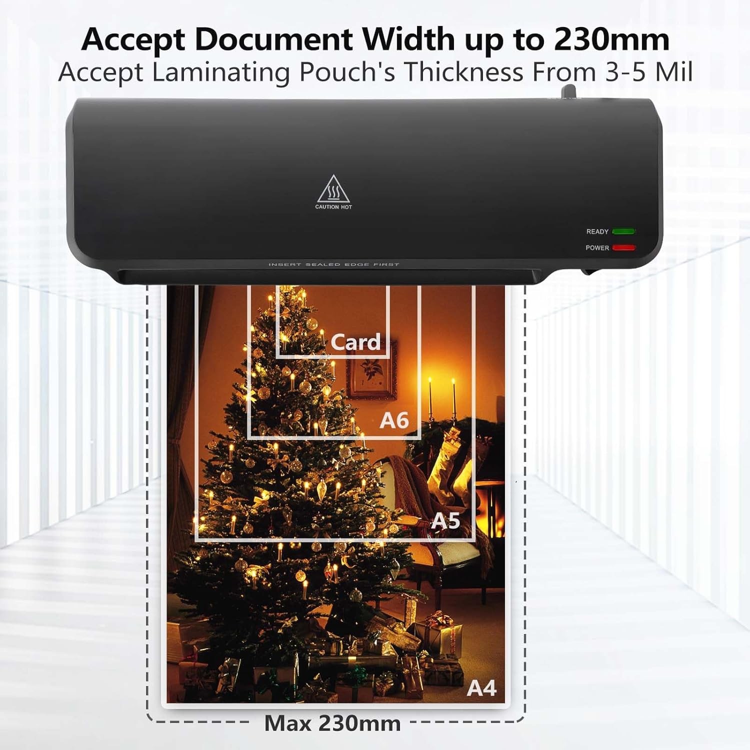 A4 Laminating Machine Hot Cold Laminator 2 Roller Fast Warm Up for Home Office