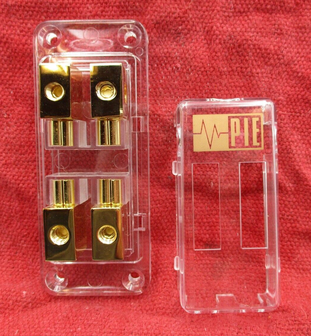 Double MAXI Blade Inline Fuse Holder GOLD PLATED 4 Gauge Independent Legs