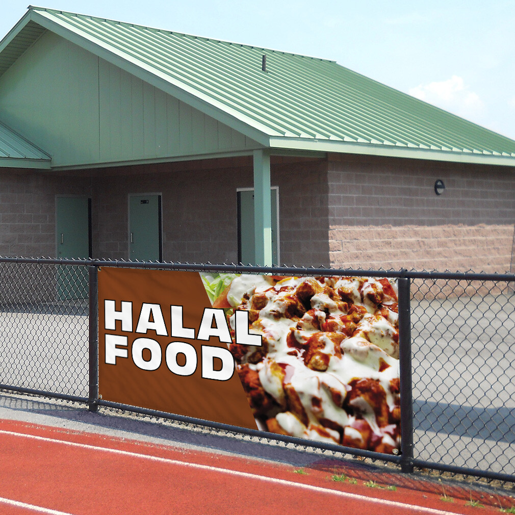 Vinyl Banner Multiple Sizes Halal Food Outdoor Advertising Printing Outdoor