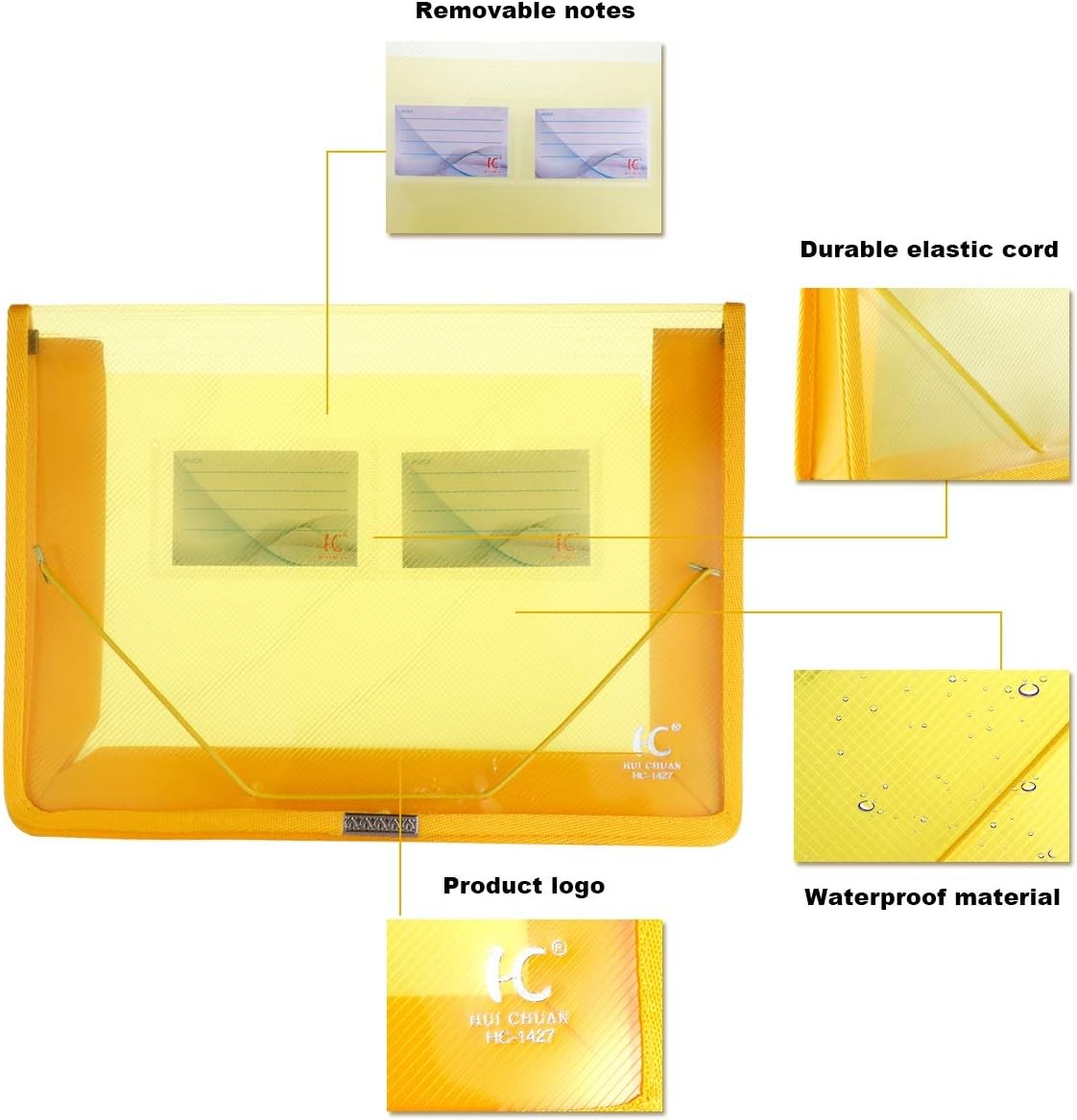 Eco-Friendly Plastic File Folders, Expanding Poly File Wallet, Transparent