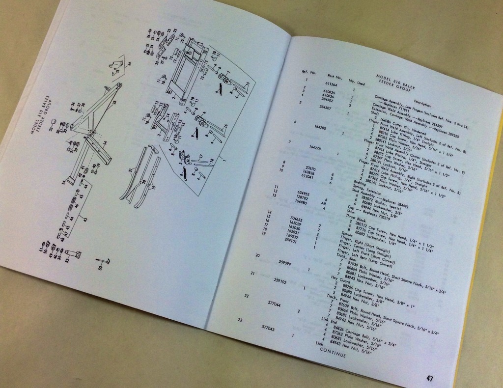 New Holland Model 310 Baler Hayliner Service Parts Catalog Manual Square Bale