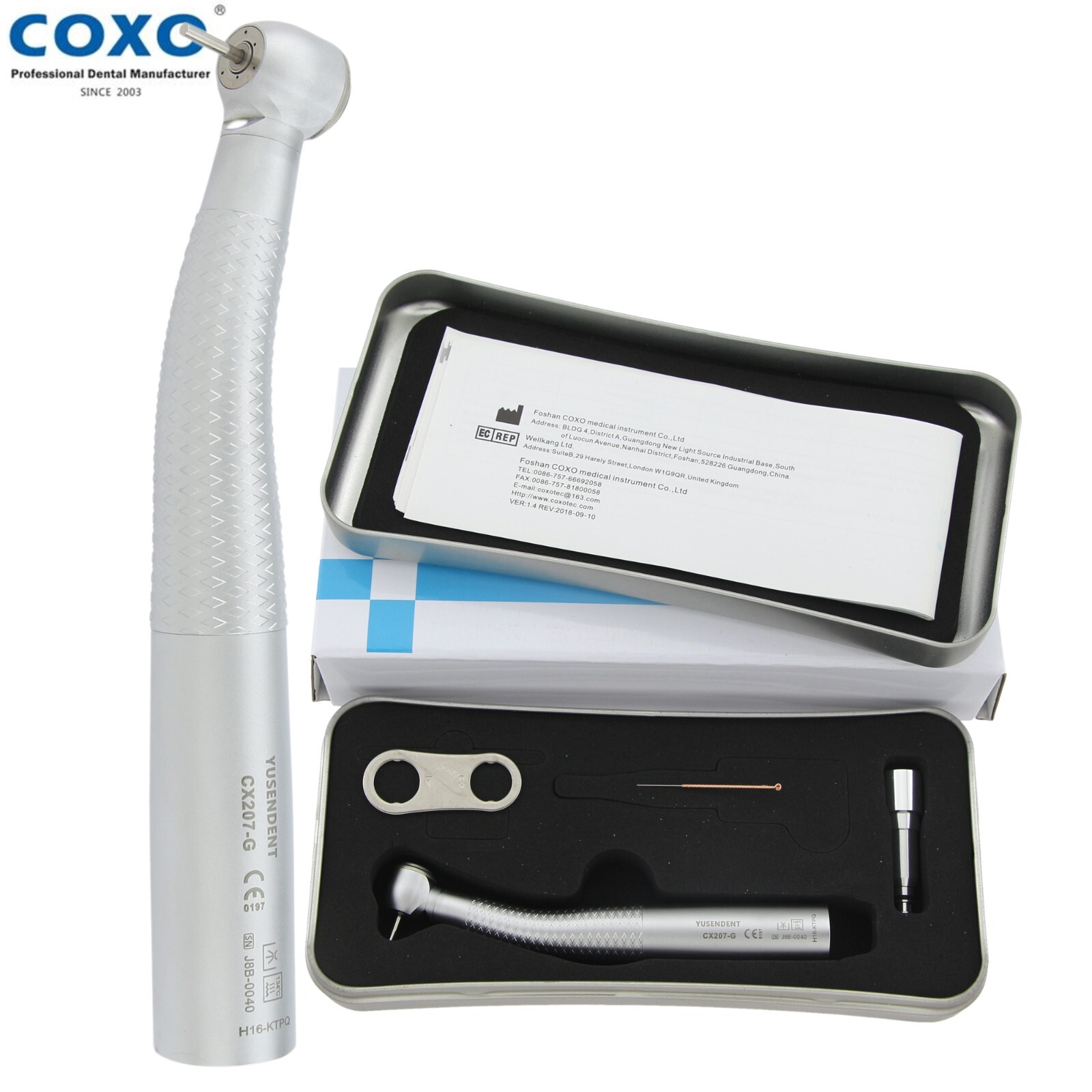 COXO Dental Handpiece High Speed CX207-G Fiber Optic Kavo Multiflex Coupler 4 6