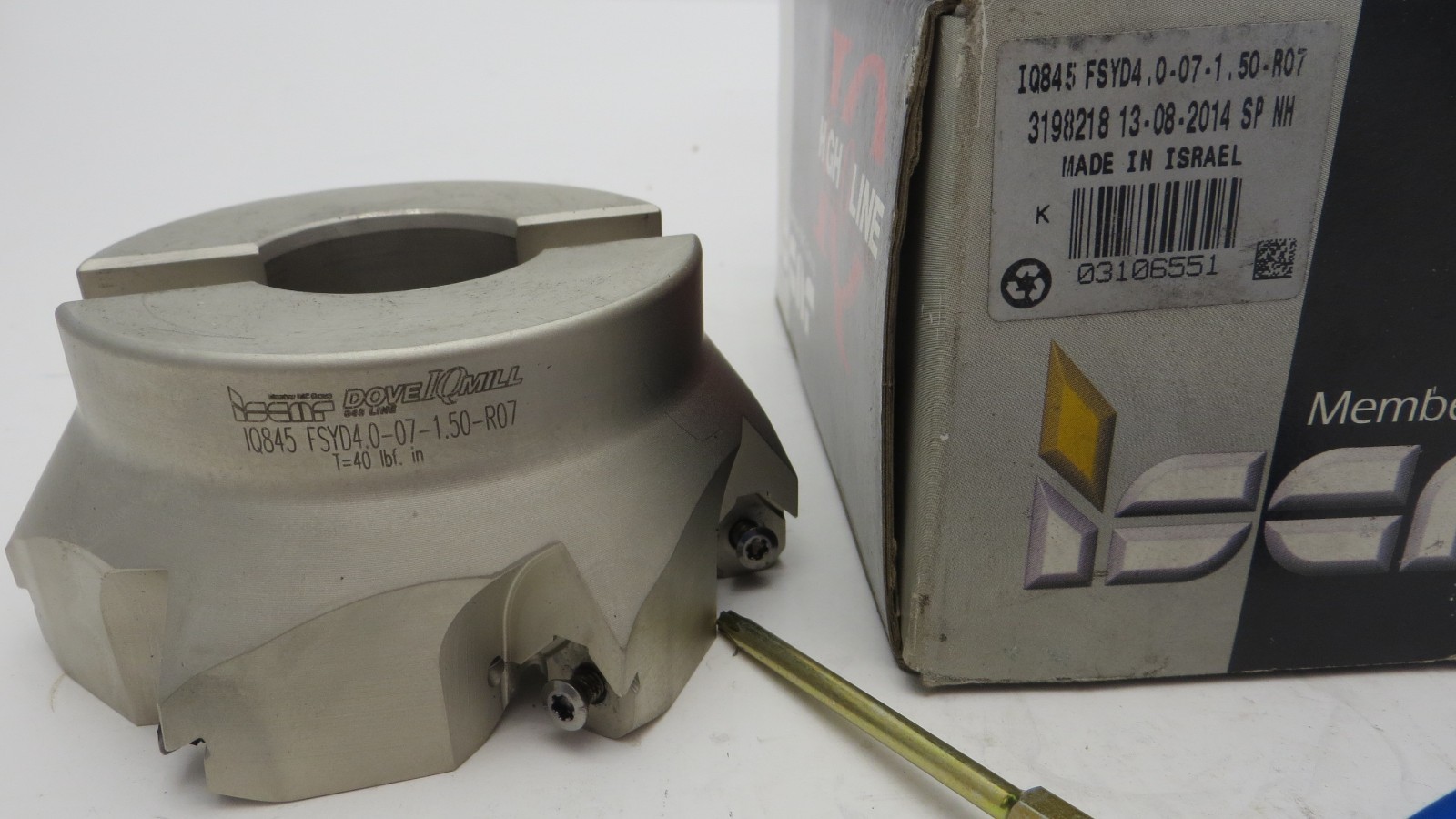 Iscar 4″ Coolant Thru Indexable Facemill 1.5″ Arbor IQ845 FSYD4.0-07-1.50-R07