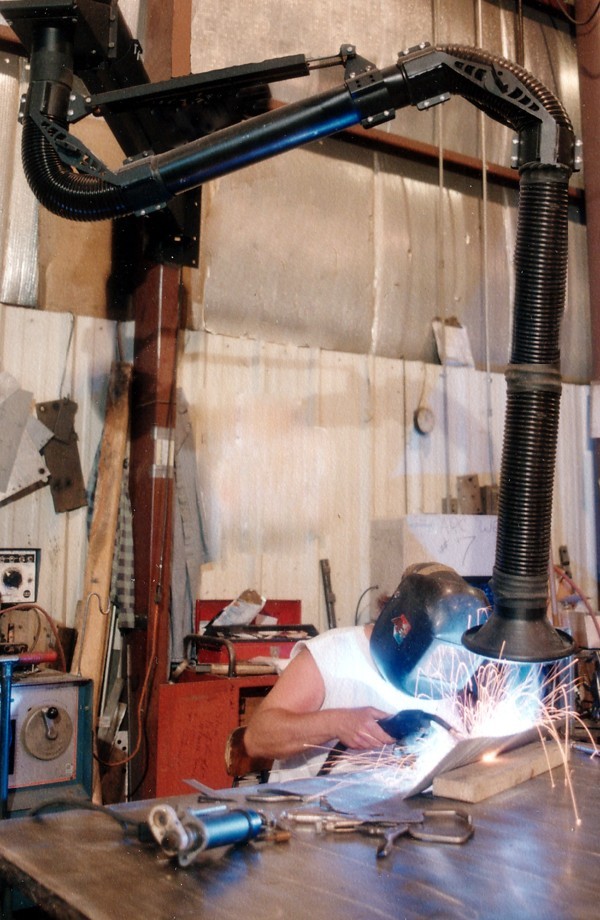 EXTRACT-ALL Welding Fume Extractor Arm,7′ L, 8″ dia. Model EA78, Wall Mount