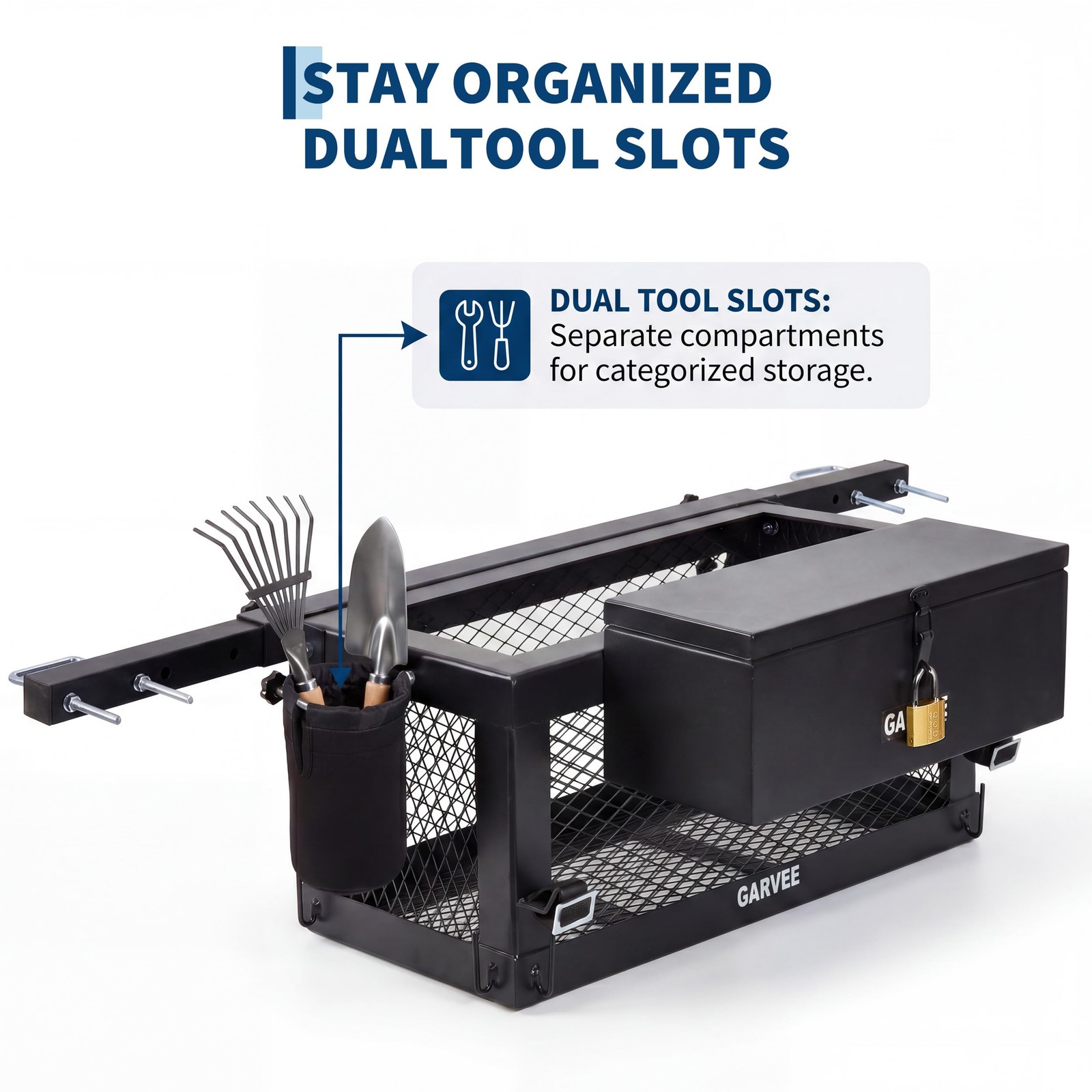 Heavy Duty Tractor Tool Box 24»x 10»x 10» Multi-Function Tractor Accessories