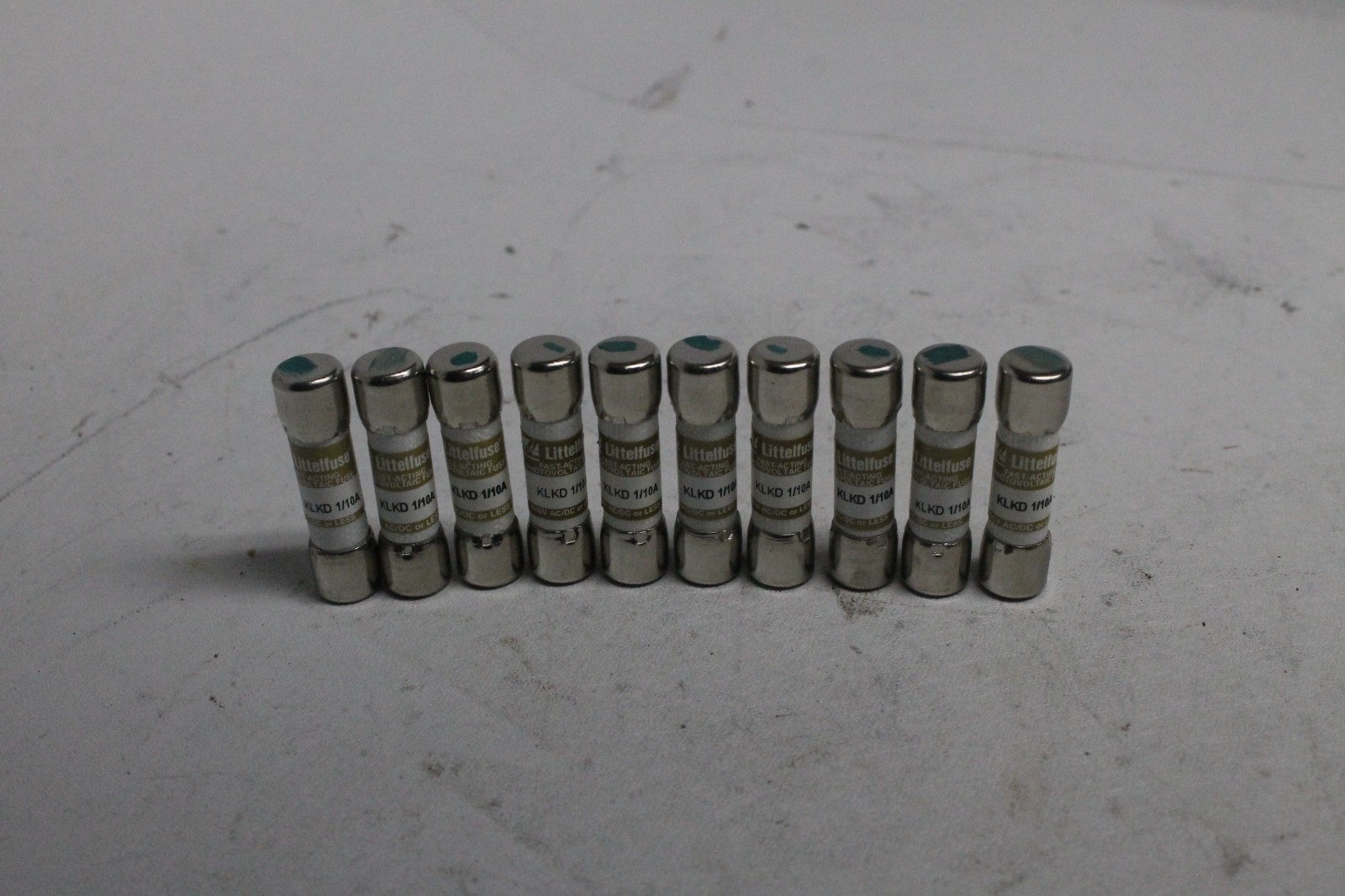 Lot of 10 Littelfuse KLKD-1/10 KLKD 1/10A 0.1A 600V Fast-Acting Fuse