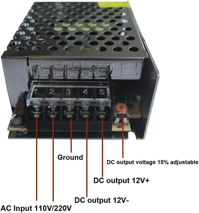 AC 110V/220V to DC 12V 5A 60W Universal Regulated Switching Power Supply Adapter