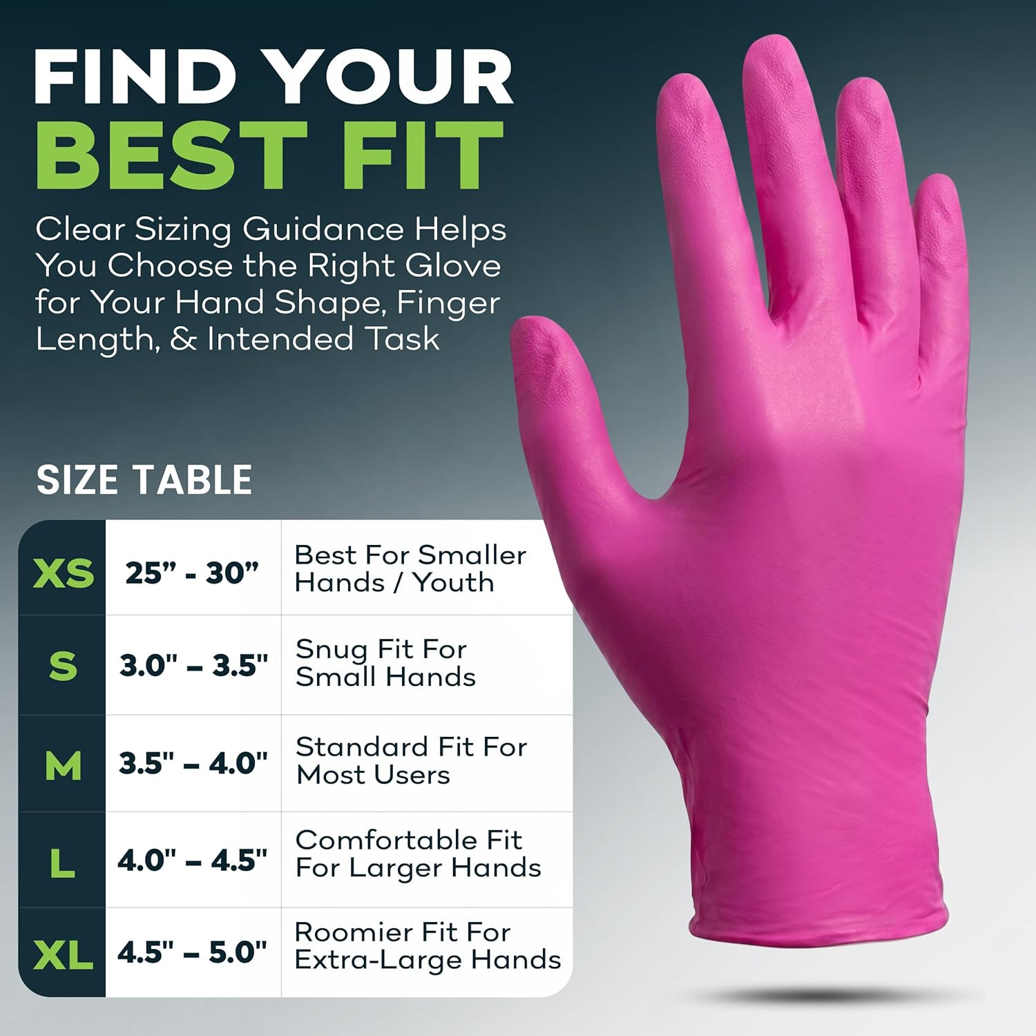 Fuchsia Hot Pink Disposable Gloves 3 Mil Exam Powder Free Latex Free Fit Comfort