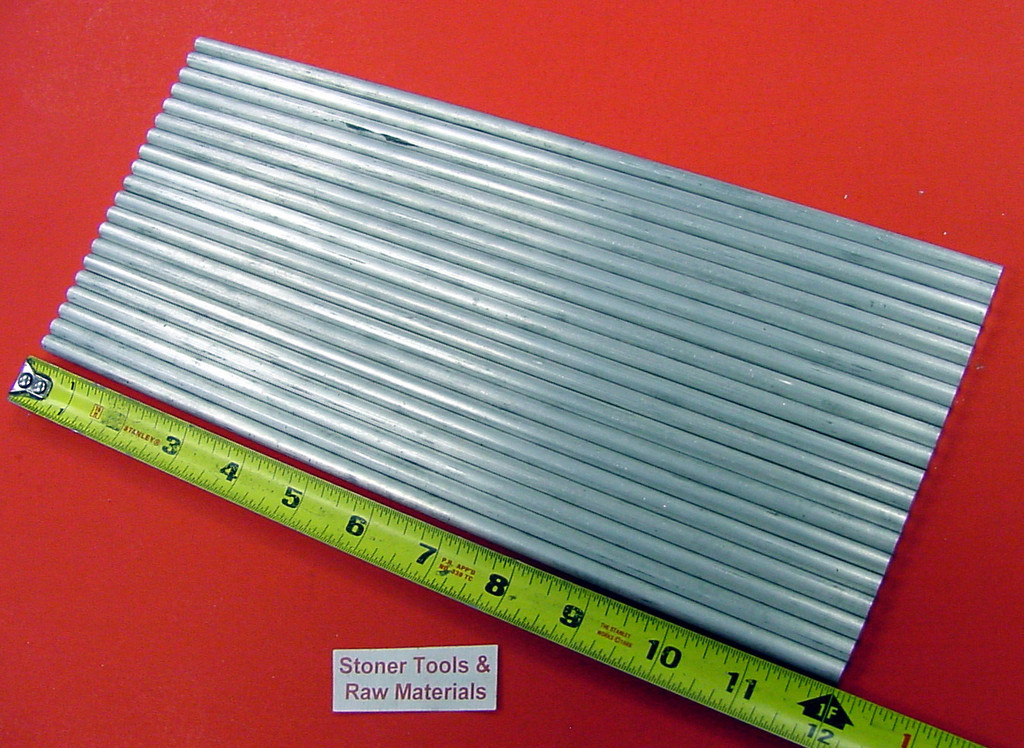 20 pieces 1/4″ ALUMINUM 6061 T6 Solid ROUND ROD 12″ long .250″ Stock Cut New
