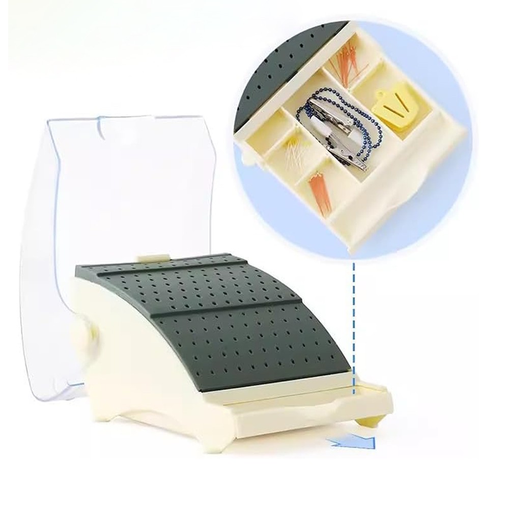 142 Holes Dental Bur Holder Disinfection Box, Bur Block Organizer with Cover NEW