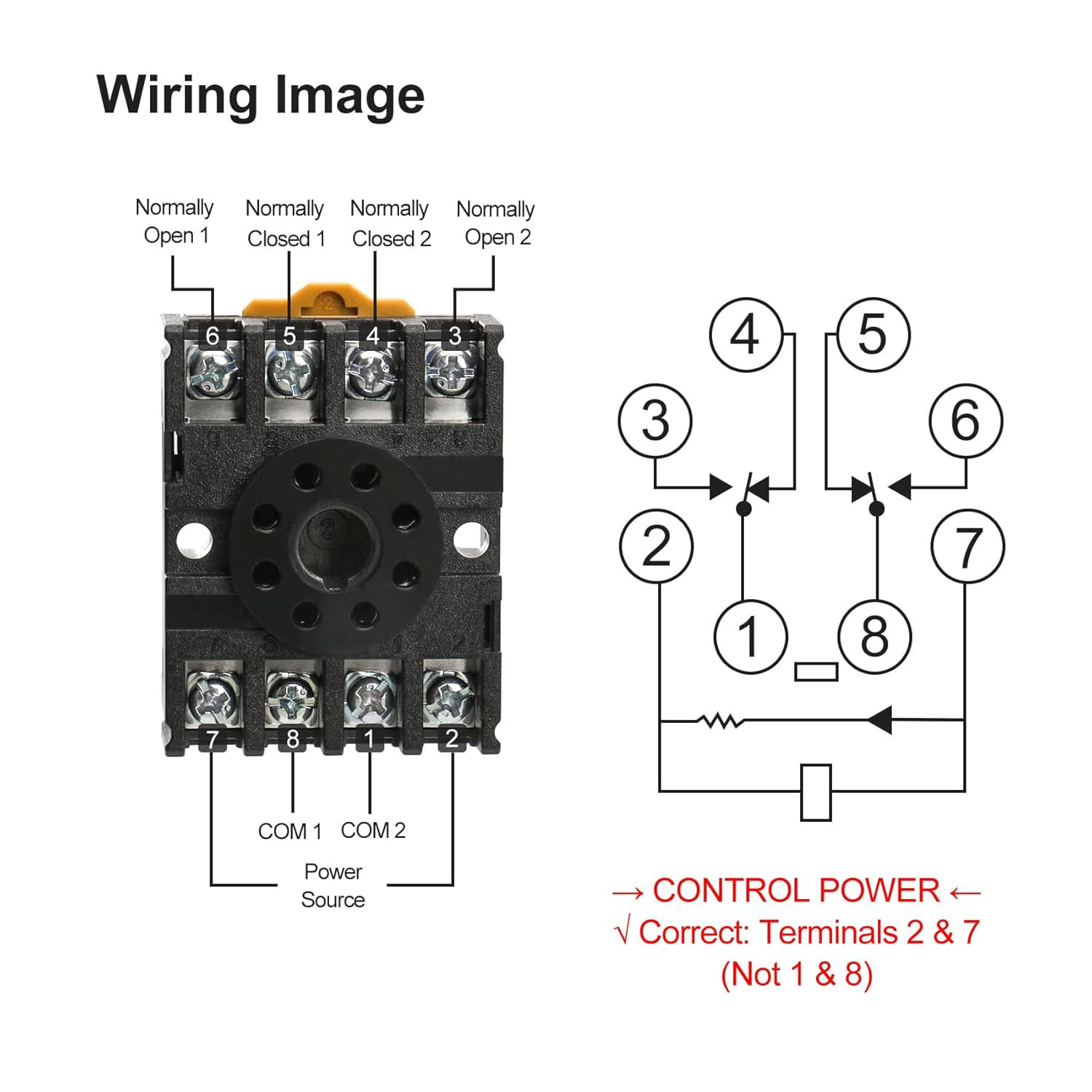 Power Relay MK2P-I 12VDC Coil DPDT 8 Pin with Plug-In Terminal Socket,For Automa