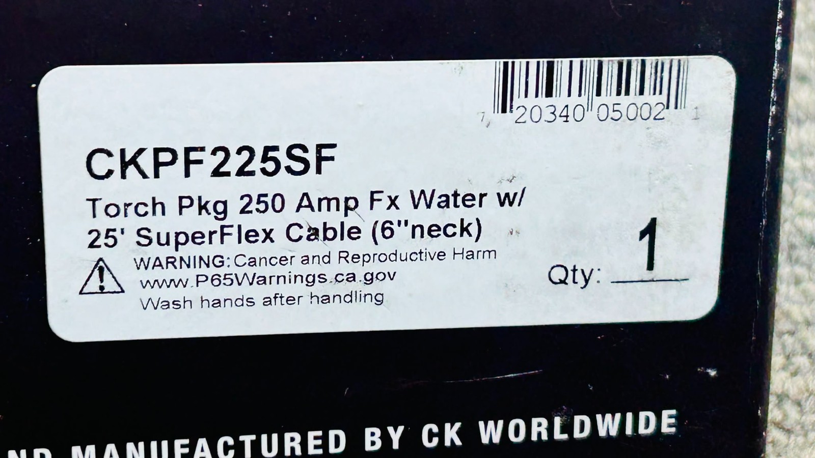 CK Worldwide CKPF225SF MasterTIG 250A Water Cooled Pencil TIG Torch Kit 1907381