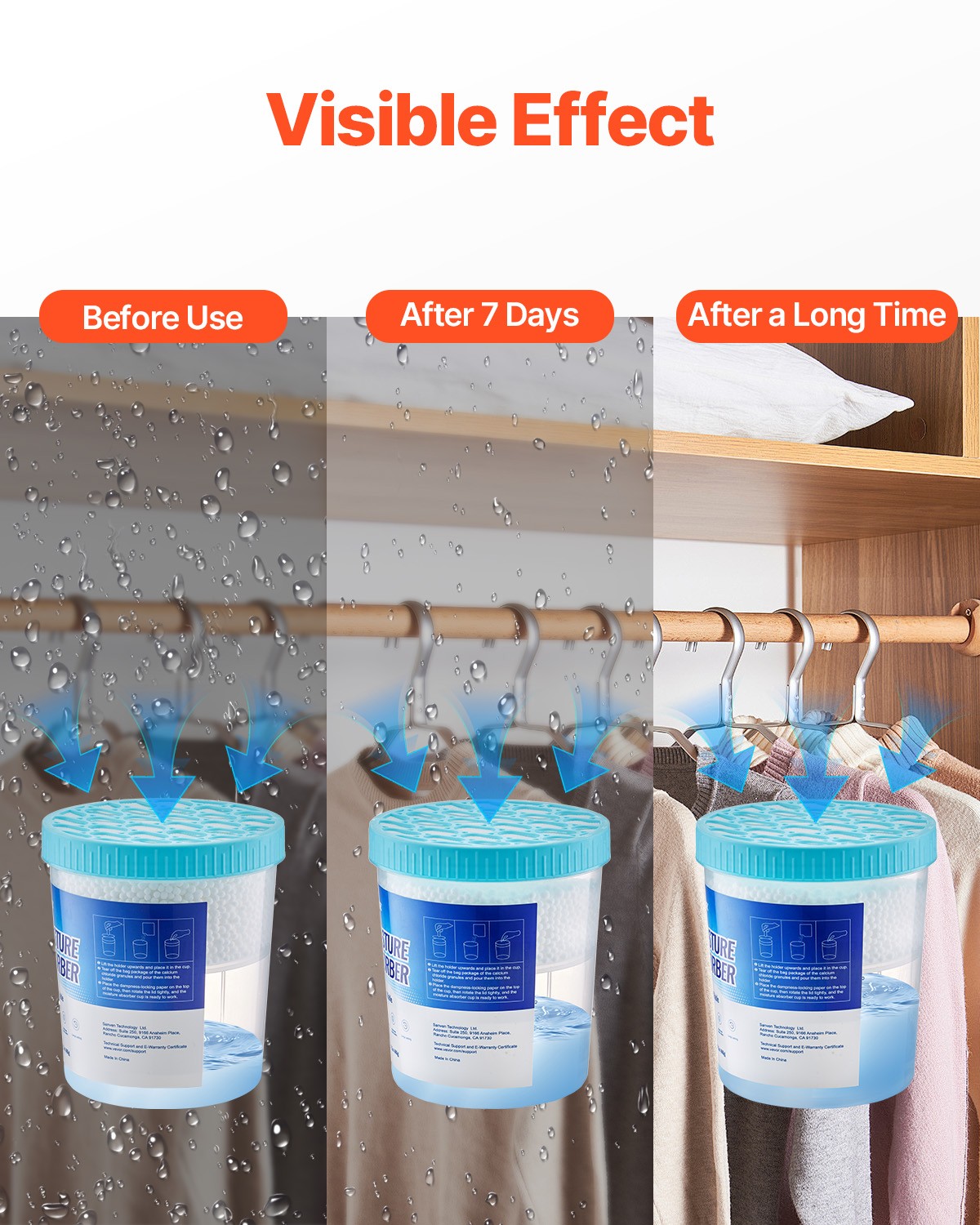 VEVOR Moisture Absorber Bucket 2 Pack 16.2 oz with Visible Effect Fragrance Free