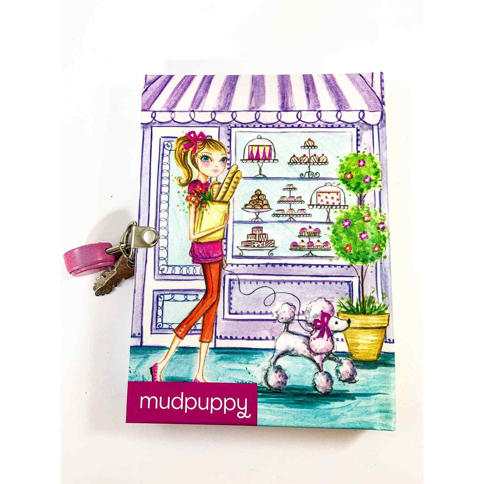 Diary/ Journal with Lock & Keys – Parisian Girl with Balloons – Blank, New