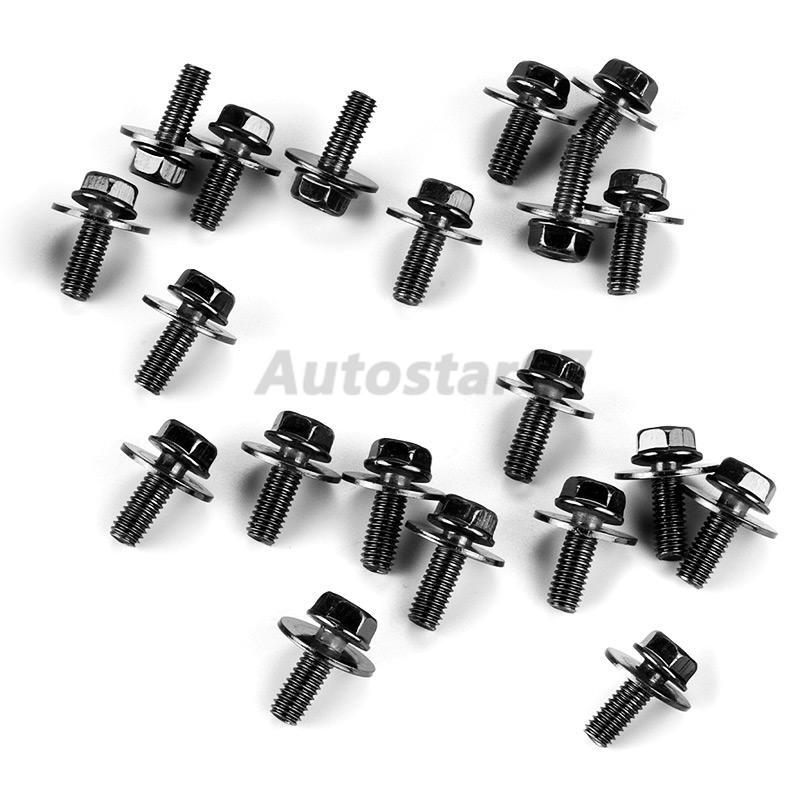 Car Body Bolts Screw Fastener Fender M6-1.0x 16mm Long-10mm Hex-17mm Washer NEW