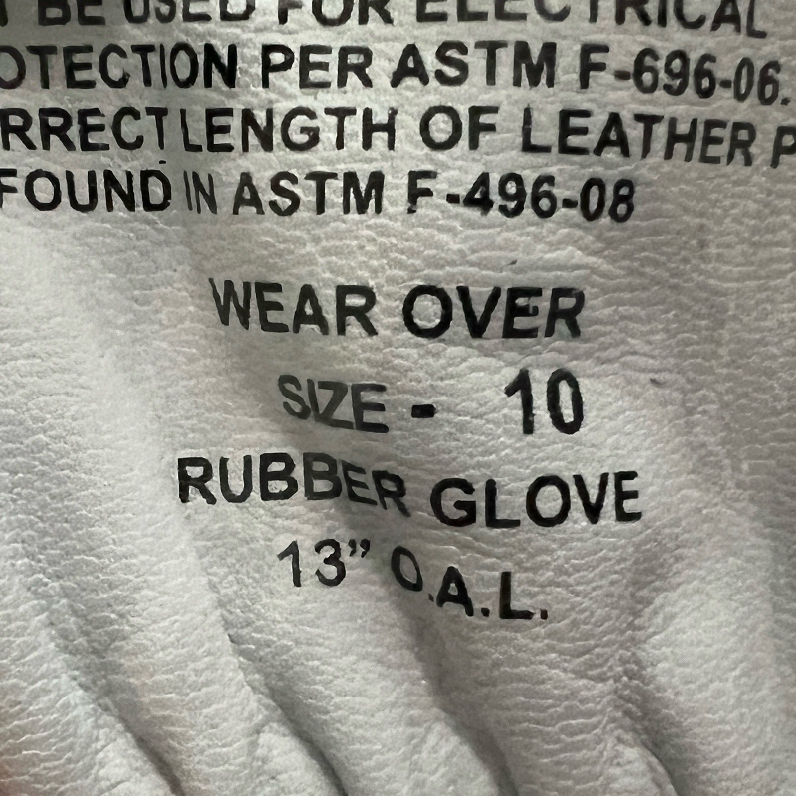 PIP Protective Industrial Products Leather Protector Wear Over Rubber Glove Sz10