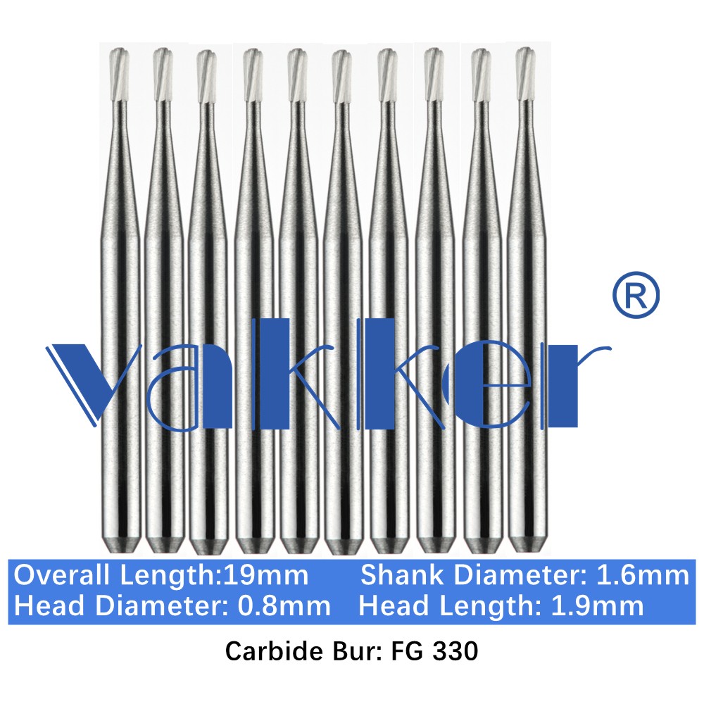 10-100pcs FG 330 Dental Pear Carbide Burs 19mm Friction Grip Bits for High Speed