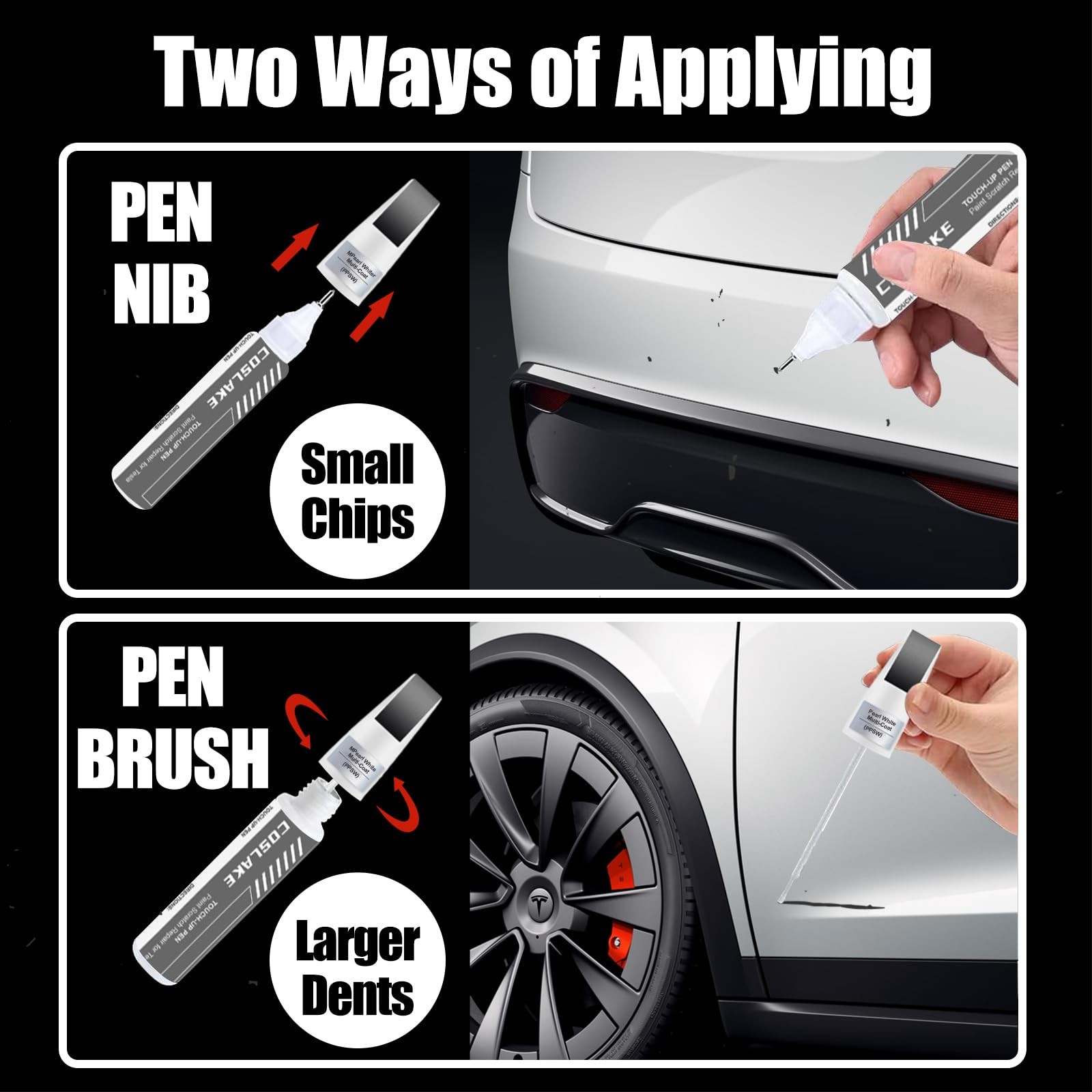 Touch Up Paint(Deep Blue Metallic(PPSB)) for Tesla Model Y/3/S/X, 2 in 1 DIY