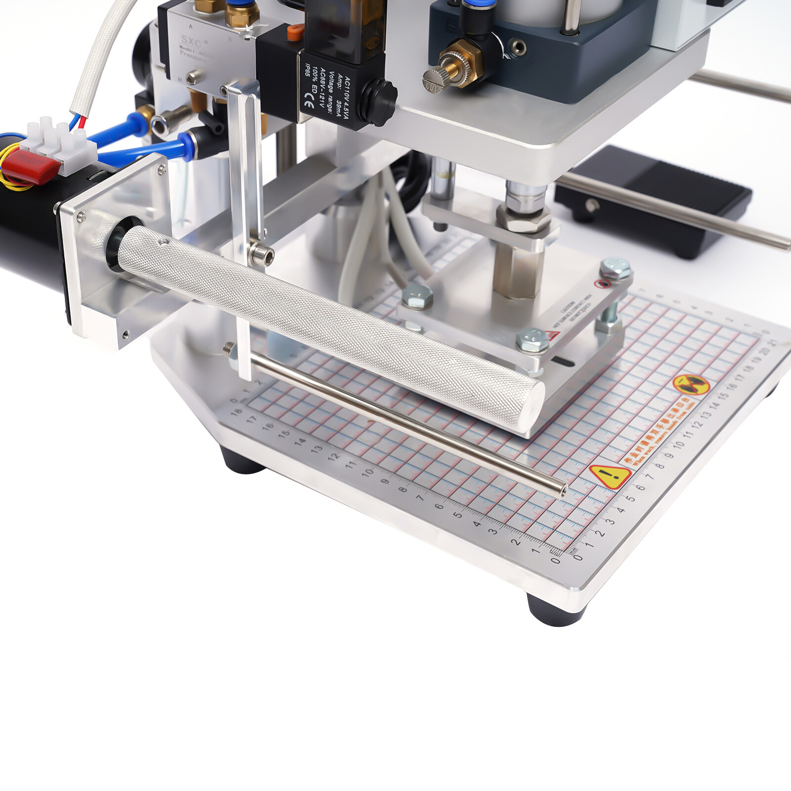 Hot Foil Stamping Machine 550W Air Pneumatic For Leather PU Logo Press 8x10cm