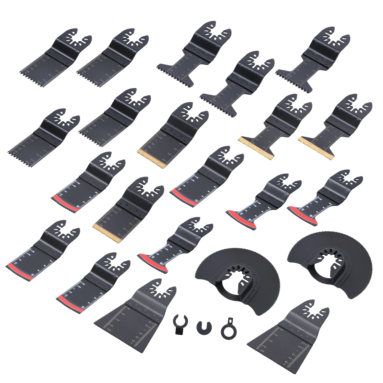 25PCS Titanium Oscillating Tool Blade, Professional Bi-Metal Multitool Blades Ki