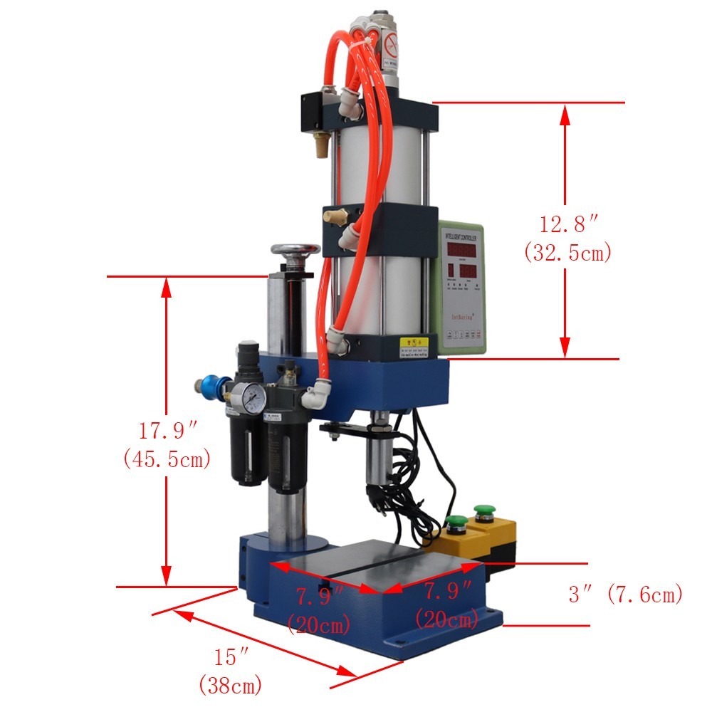2205Lbs/1000Kg Pneumatic Punch Press Machine Adjustable Cylinder w/Double Button