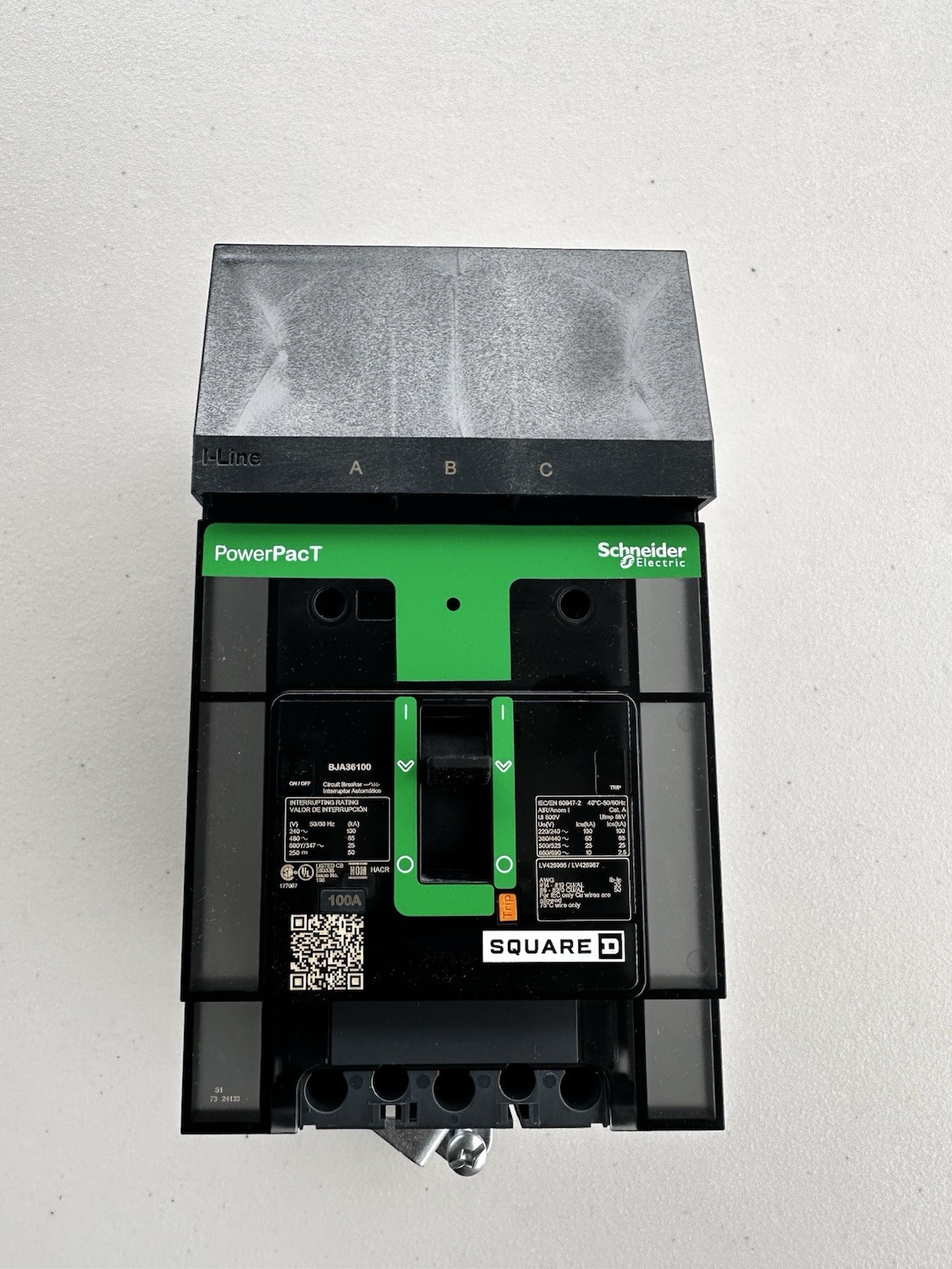 Square D Schneider Electric PowerPact BJA36100 3P 100A 65kA /480v~