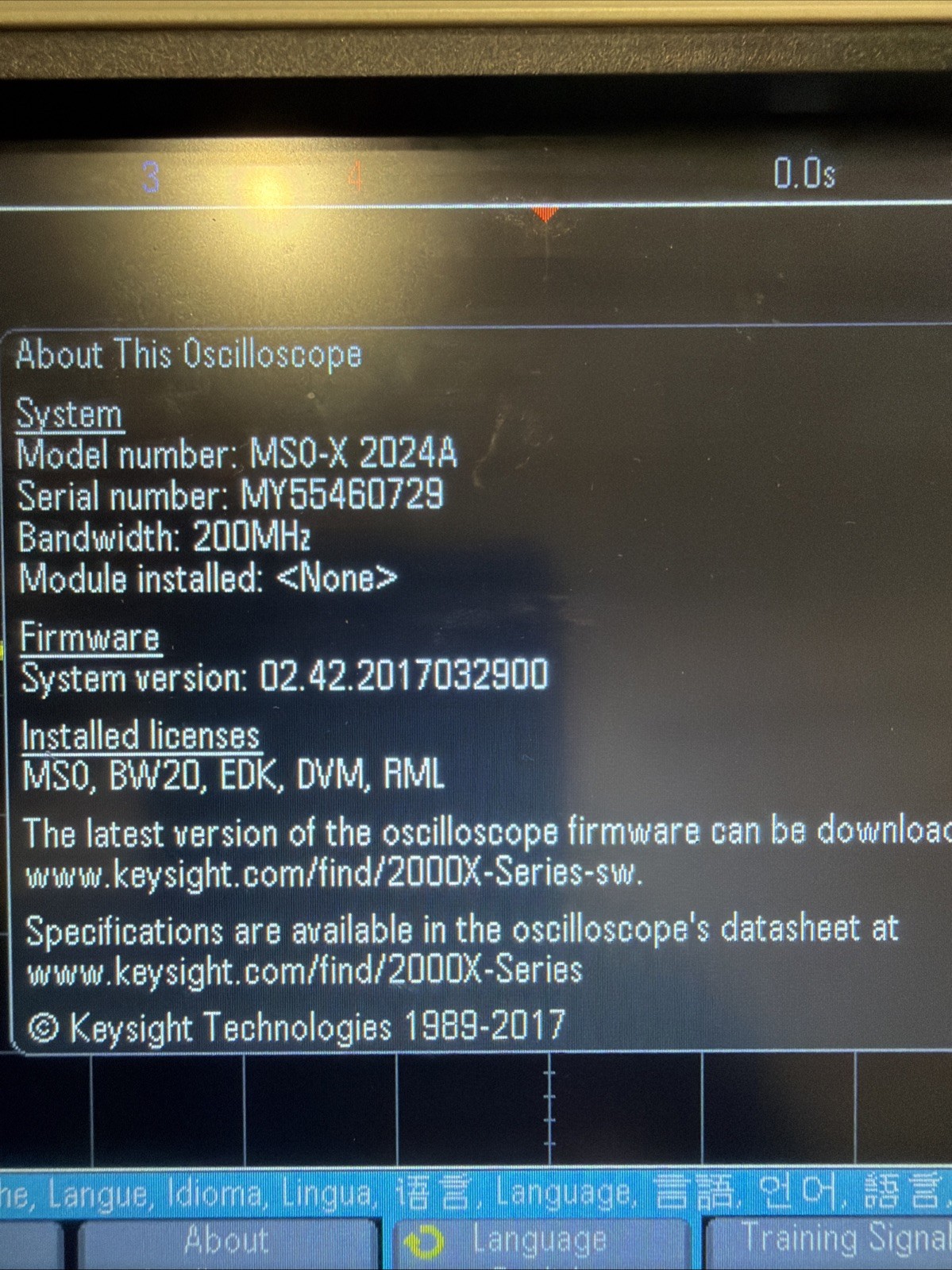 Keysight MSOX2024A Oscilloscope