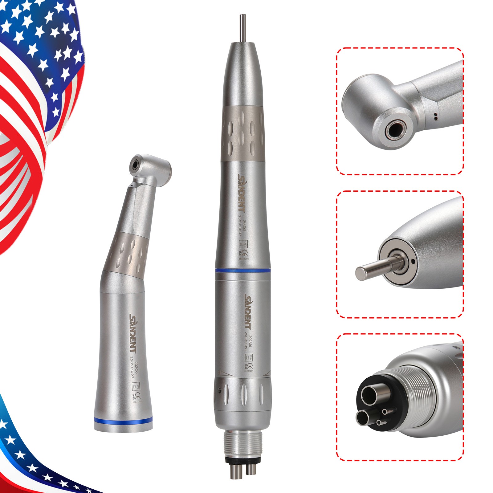 10 Pcs YDA4 Dental High Speed Turbine Handpiece Push 4Hole Fit NSK PANA MAX CE