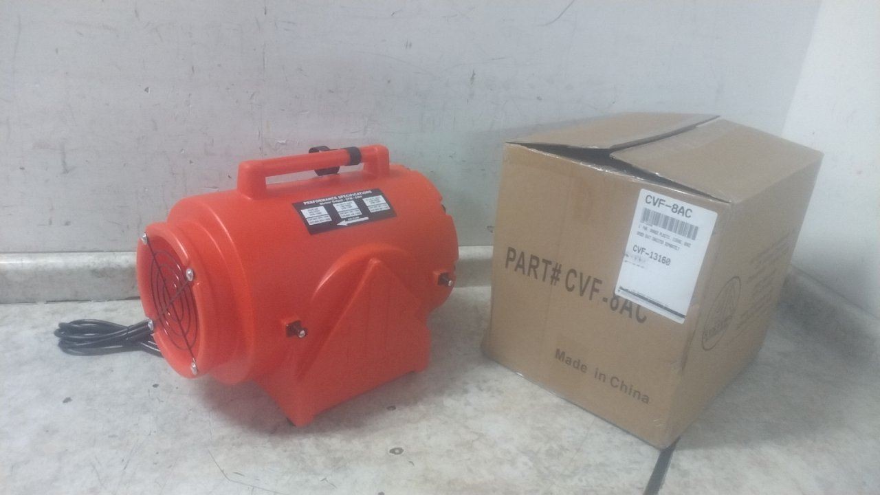 Air Systems International CVF-8AC 1/3 HP 115VAC 8 In Duct Dia Confined Space Fan