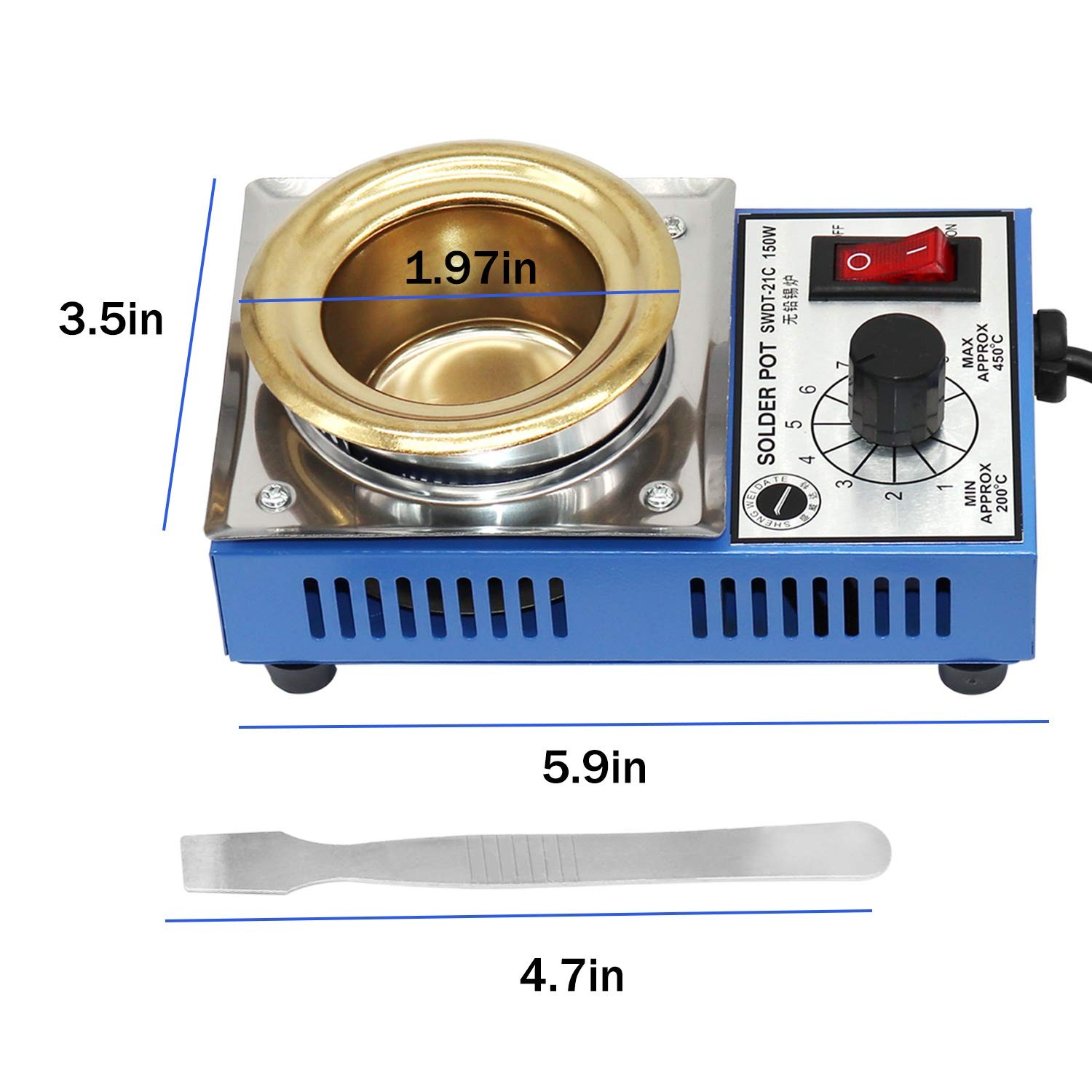 50mm 110V 150W Lead-Free Solder Pot with 500g Capactity & BGA Solder Paste Sc…