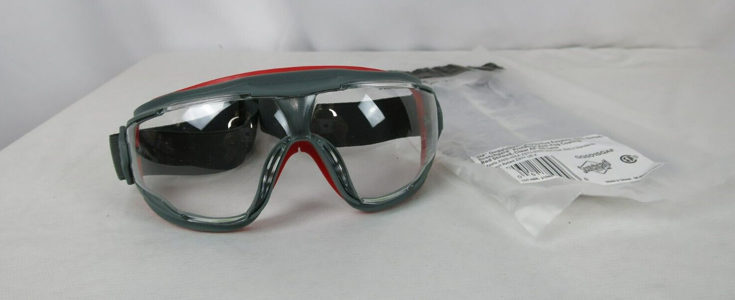 3M Googlegear 500 SeriesAnti Fogg Clear Lens GG501SGAF Gray & Red New