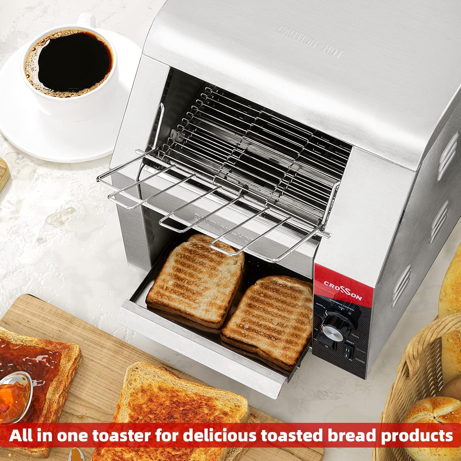 High-Speed ETL Listed Conveyor Toaster for Cafes & Restaurants, 450 Pcs/Hr