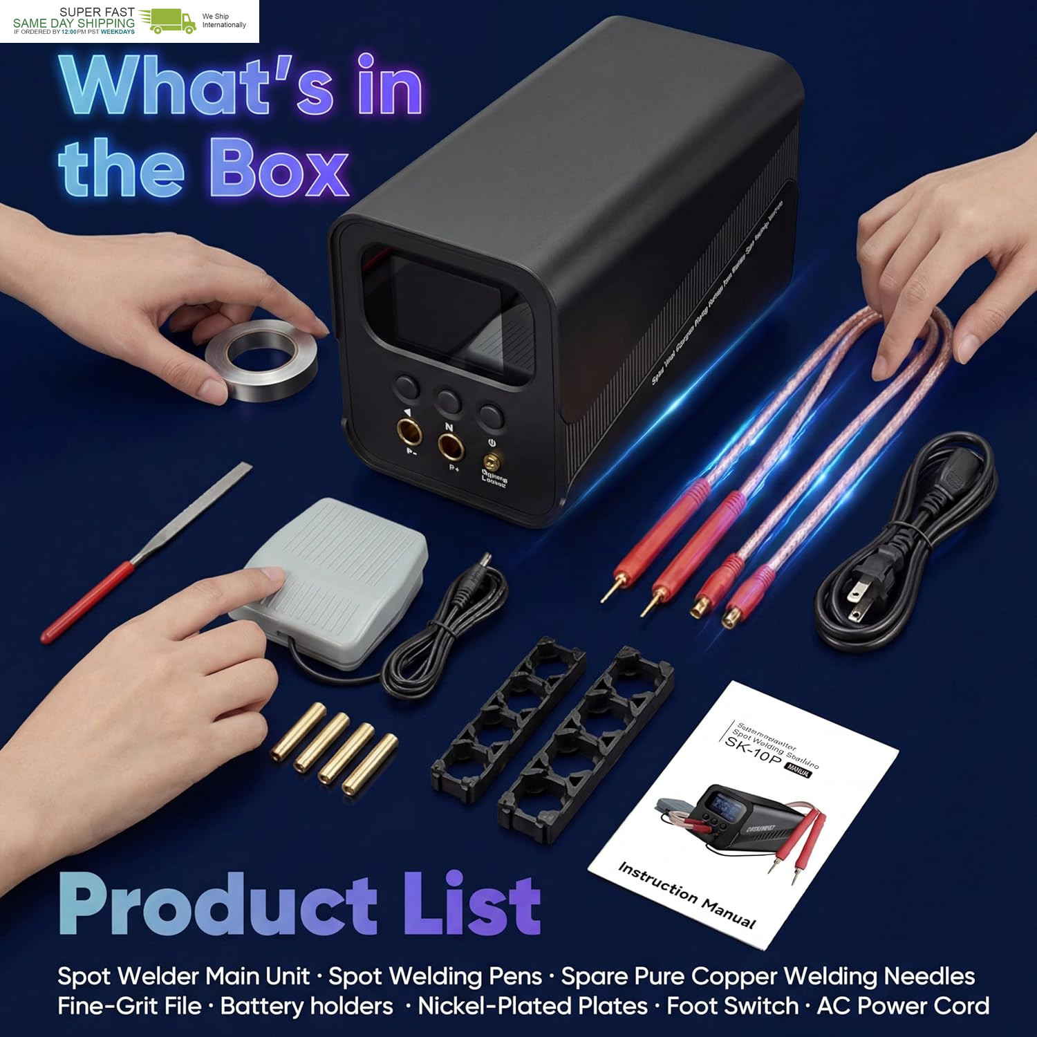 Capacitor Spot Welder for Battery Pack, 10.5Kw Farad Welding Machine, Automatic