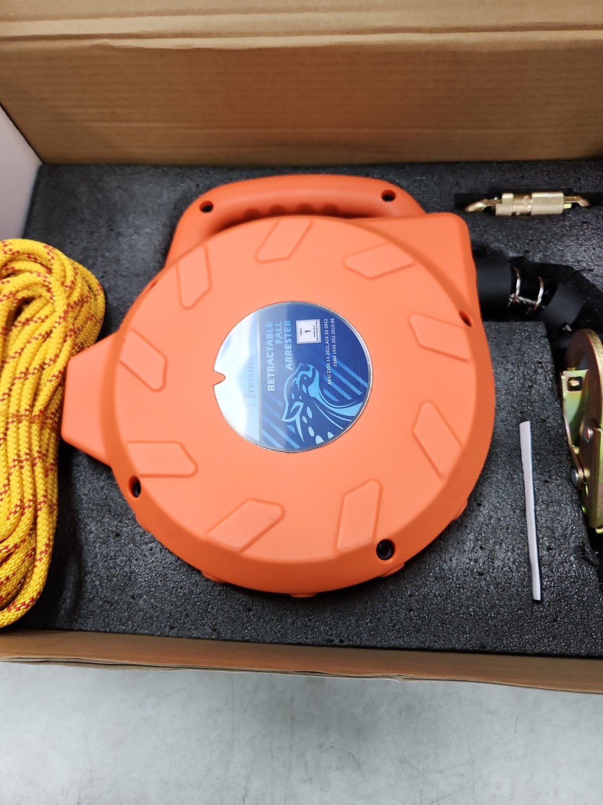 TRSMIMA Fall Protection Retractable Lanyard 50Ft. Self-Retracting Fall Arrest